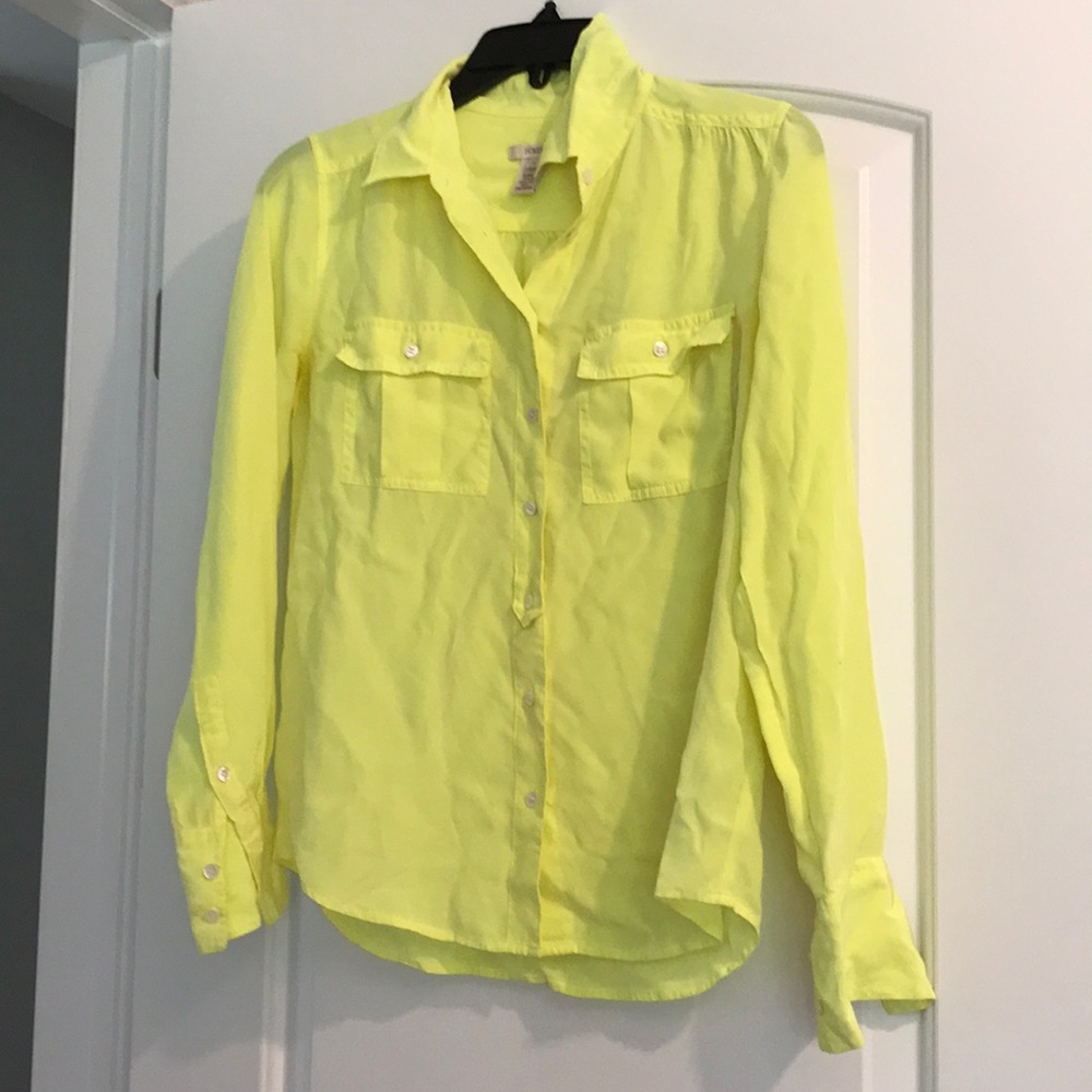 J. Crew yellow blouse